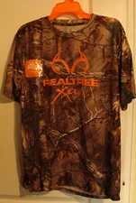  Realtree Xtra Wicking Camo Shirt Sizes M, L or XL with Logo Hunting