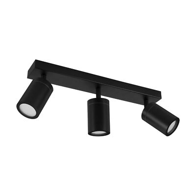 Deckenstrahler Deckenleuchte IP44 3-flammig GU10 Schwarz B: 39 cm klein Metall