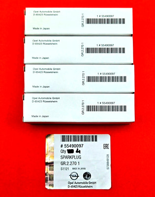 4x Genuine Vauxhall Spark Plugs Astra, Insignia A, Zafira C, Cascada - 55490097