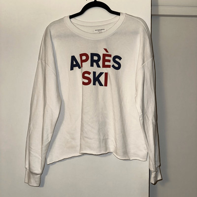 Grayson Threads Women s White Apres Ski Graphic Crew Large NWT