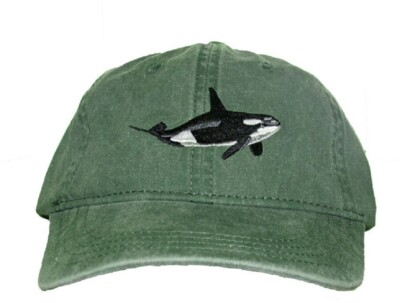Orca Embroidered Cotton Cap NEW Wildlife Hat Killer Whale