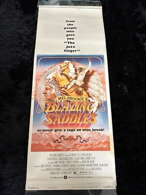 MEL BROOKS' '' BLAZING SADDLES, '' Original ROLLED  1974 Insert Movie Poster