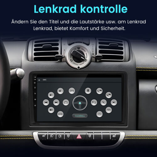 Carplay 64G Android Autoradio Für Benz Smart Fortwo 451 05-2010 GPS Navi WiFi BT - Bild 7 von 13