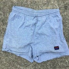 Rare Vintage 80s 90s Nike Block Logo Rayon Blend Grey Sweat Athletic Shorts USA