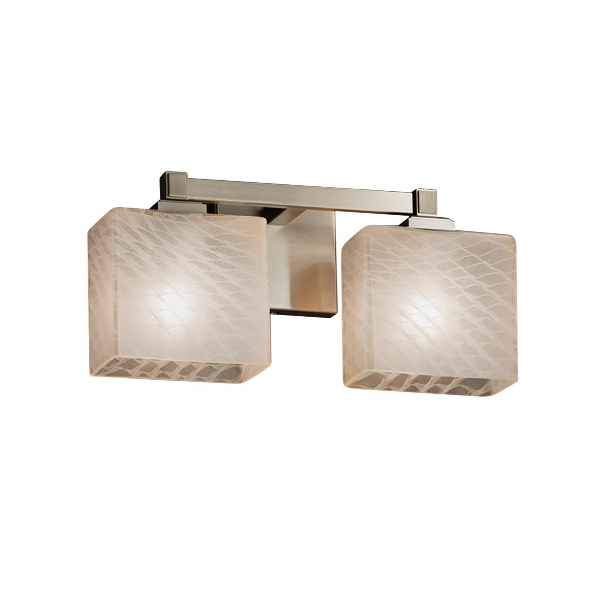 Justice Design FSN-8432-55-WEVE-NCKL Fusion 2 Light Vanity Light Brushed  Nickel | eBay