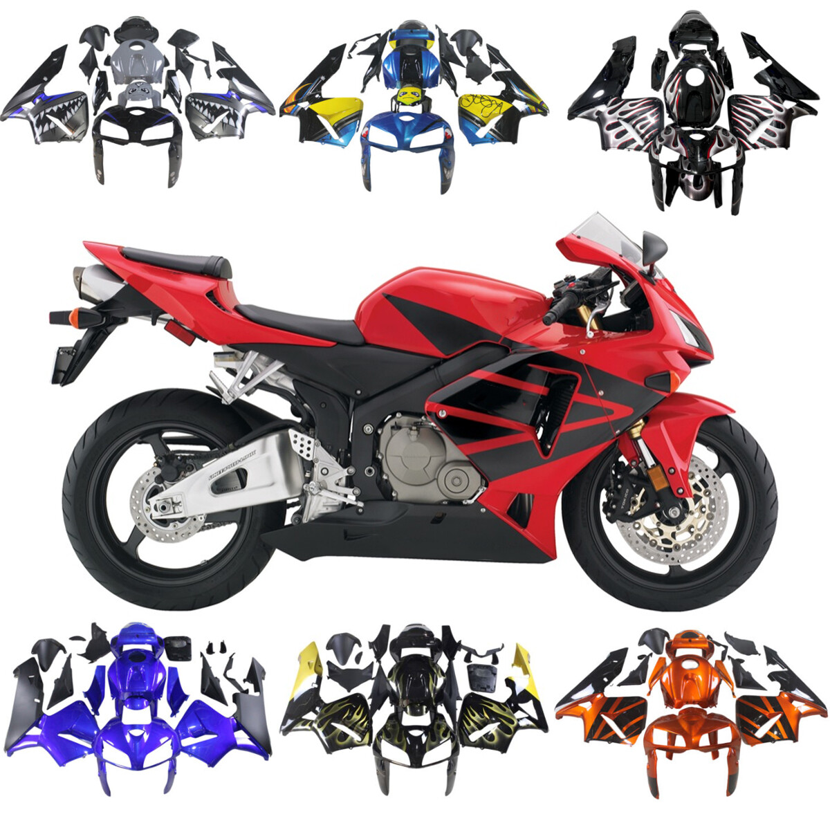 Injection Bodywork For 2005 2006 Honda CBR600RR Plastic Fairings ABS Body Kits
