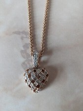 Swarovski Woven Crystal Heart Pendant Gold Necklace