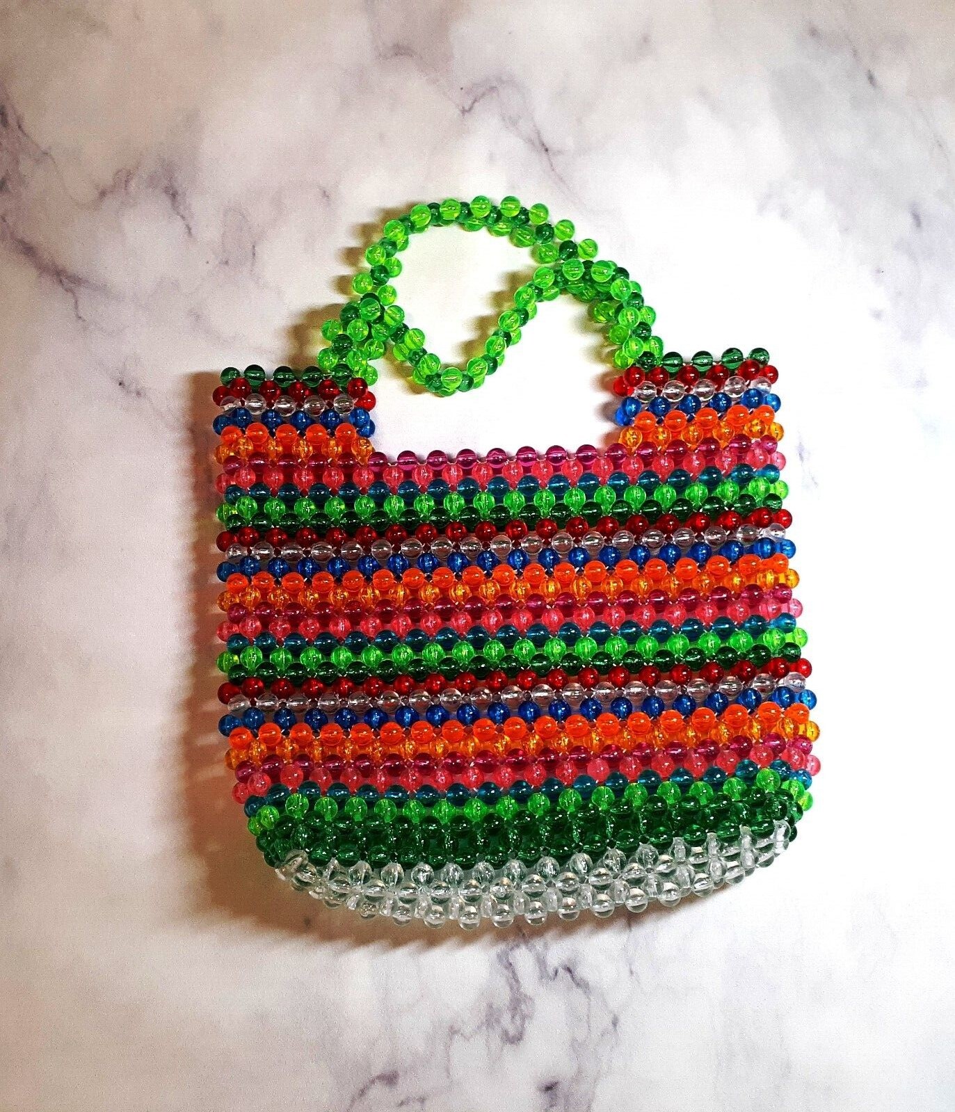 HANDBAG-MINI HANDMADE,MULTI-COLORED BEADS-image