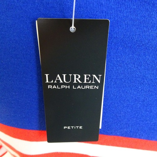 Ralph Lauren Boat Neck Top Women's Size Petite Large PL Red White Blue Stripe - Picture 8 of 9
