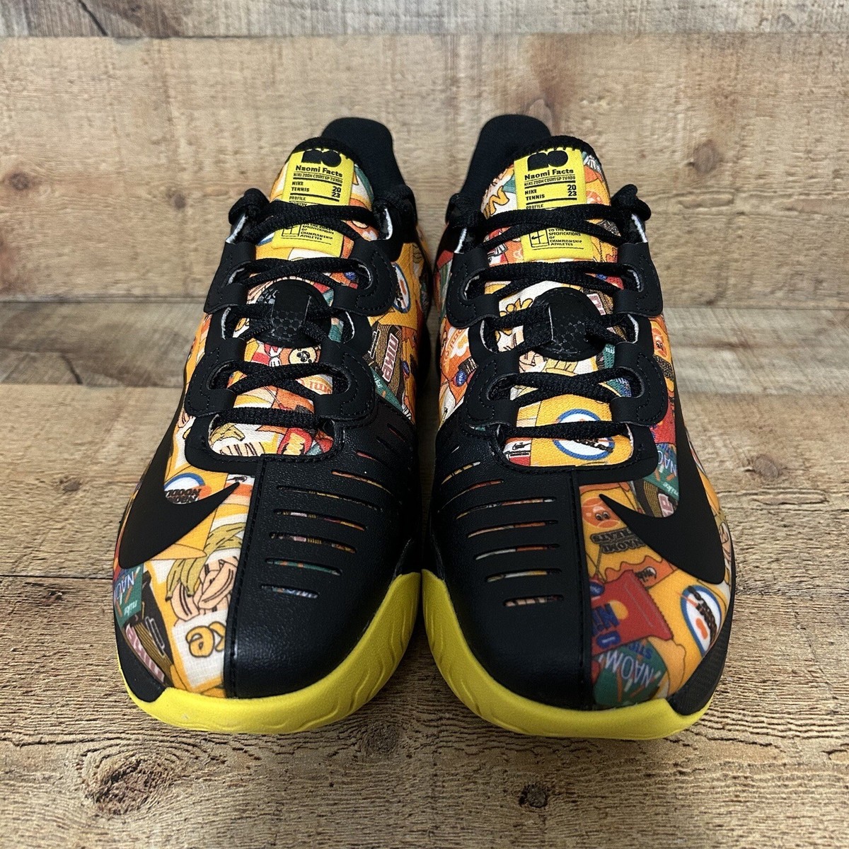 Nike スニーカー ブラック/イエロー大サービス シュプリームステッカー付き Nike Zoom GP Turbo HC Osaka PRM Womens Size 6 Tennis Vivid Sulfur