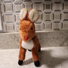 Vintage Wallace  Berrie Deer Plush Reindeer Brown Stuffed Animal 1980 Lovey Toy