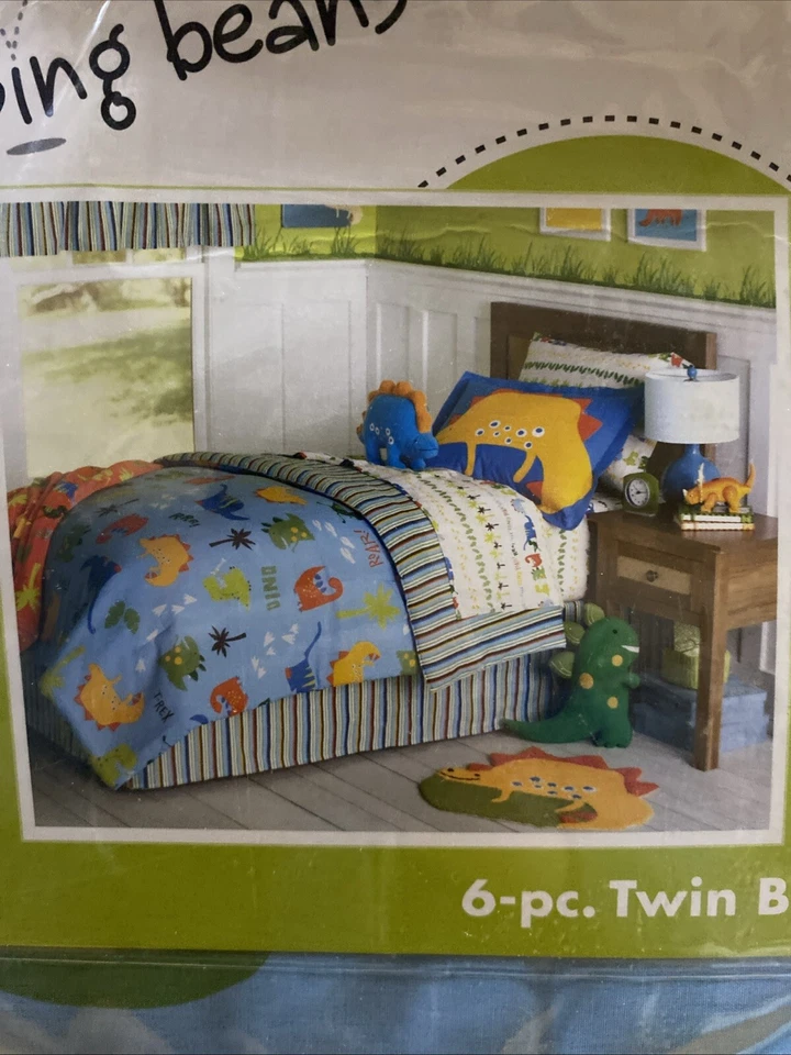 Jumping Beans Dino Roar Dinosaur Kids Boys Bedroom 6Piece Twin Bed Set Kohls - Image 3 of 4