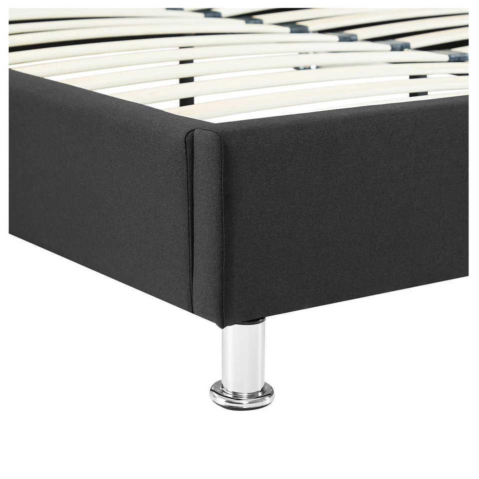 Lit futon king double NIZZA noir 180x200 cm 2 places 2 personnes adulte sommier - Photo 4/4