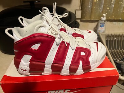 Size 11 - Nike Air More Uptempo White Red | eBay