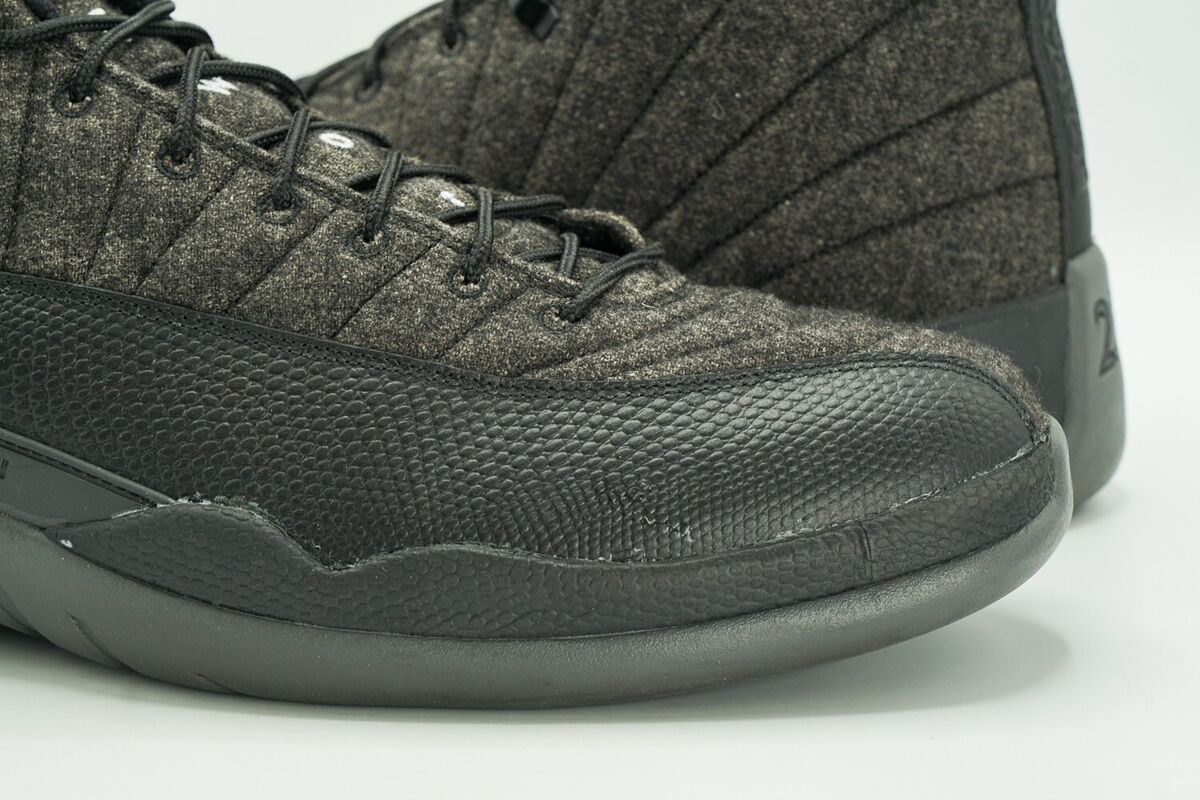 AIR JORDAN 12 XII RETRO USED SIZE 14 WOOL DARK GREY METALLIC AIR JORDAN 12 XII RETRO USED SIZE 14 WOOL DARK GREY METALLIC