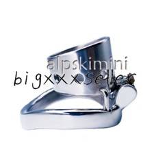 New Male Stainless Steel Metal Chastity Cage Open Device Restraint Locking Rings