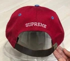Casquette SS16 Supreme 2 tons délavé logo S 6 panneaux rouge bleu chapeau 