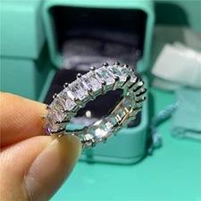 925 Silver Plated Dreamy Band For Valentine Gifts 3.65 CT CZ Women Promise Ring