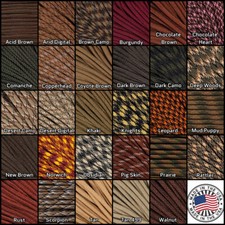 20 Browns 550 Paracord DIY Outdoors Crafting Strong 10, 25, 50, 100 Feet Fun