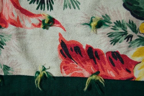 BEAUTIFUL 30's/40's Crib Quilt ~NICE Vintage Bark Cloth Fabric! - Image 4 of 4