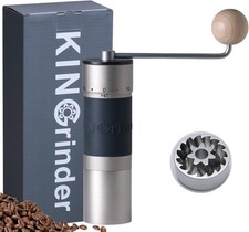 KINGrinder K6 Manual Coffee Grinder Stainless Burr 16 Micron