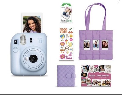 FUJIFILM instax mini 12 Instant Film Camera Holiday Bundle (Pastel Blue)