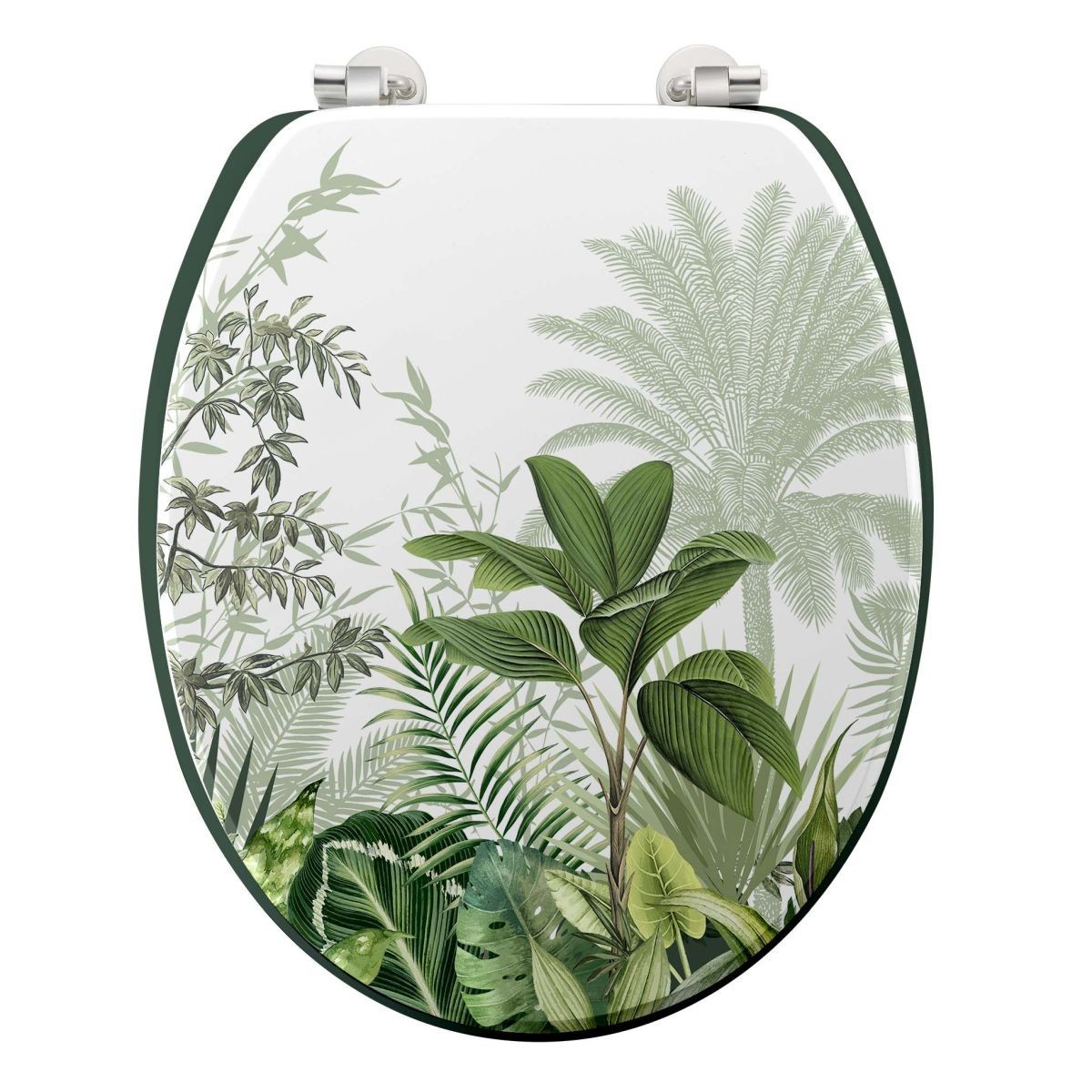 Abattant WC imprimé végétal vert Vagabonde 45cm pour ambiance zen