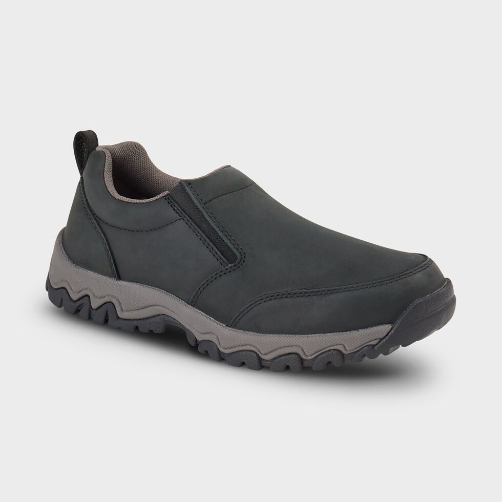 Dulu.Trading Men's Wild Boar Leather Mocs, Black, Oiled Leather  Wild Boar Shoes