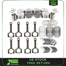Pistons W Rings Connecting Rod Set Fits1999-2007 Chevrolet Gm 5.3l Ls Ls2 Ls3