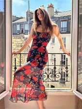 Floral Print Spaghetti Strap Bodycon Maxi Dress – Women’s Backless Slim Fit