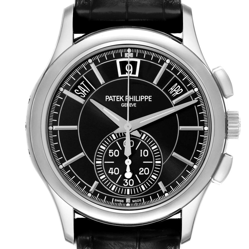 Patek Philippe 5905 Platinum Annual Calendar Black Dial Watch