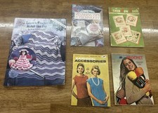 Lot Of 5 Books On Knitting, Crocheting And Cross Stitch; Tips, Techniques, Etc.