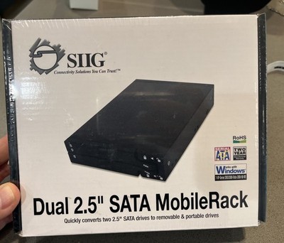 SIIG Dual 2.5'' SSD/HDD Mobile Rack for 3.5'' Bay MB992SK-B - NEW