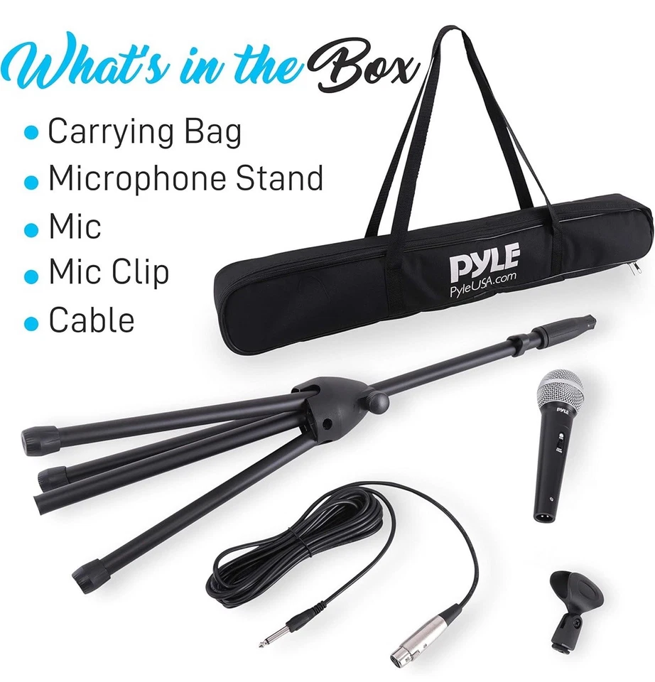 Pyle Dynamic Microphone Kit-Pro Mic Kit Carrying Bag Cable PDMIC88ST - Image 4 of 4