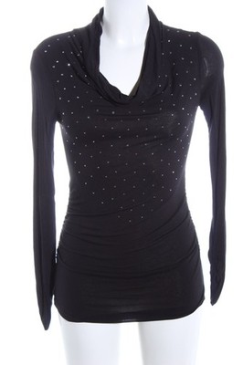 BISOU BISOU Longsleeve Damen Shirt Gr. DE 34 schwarz Casual-Look