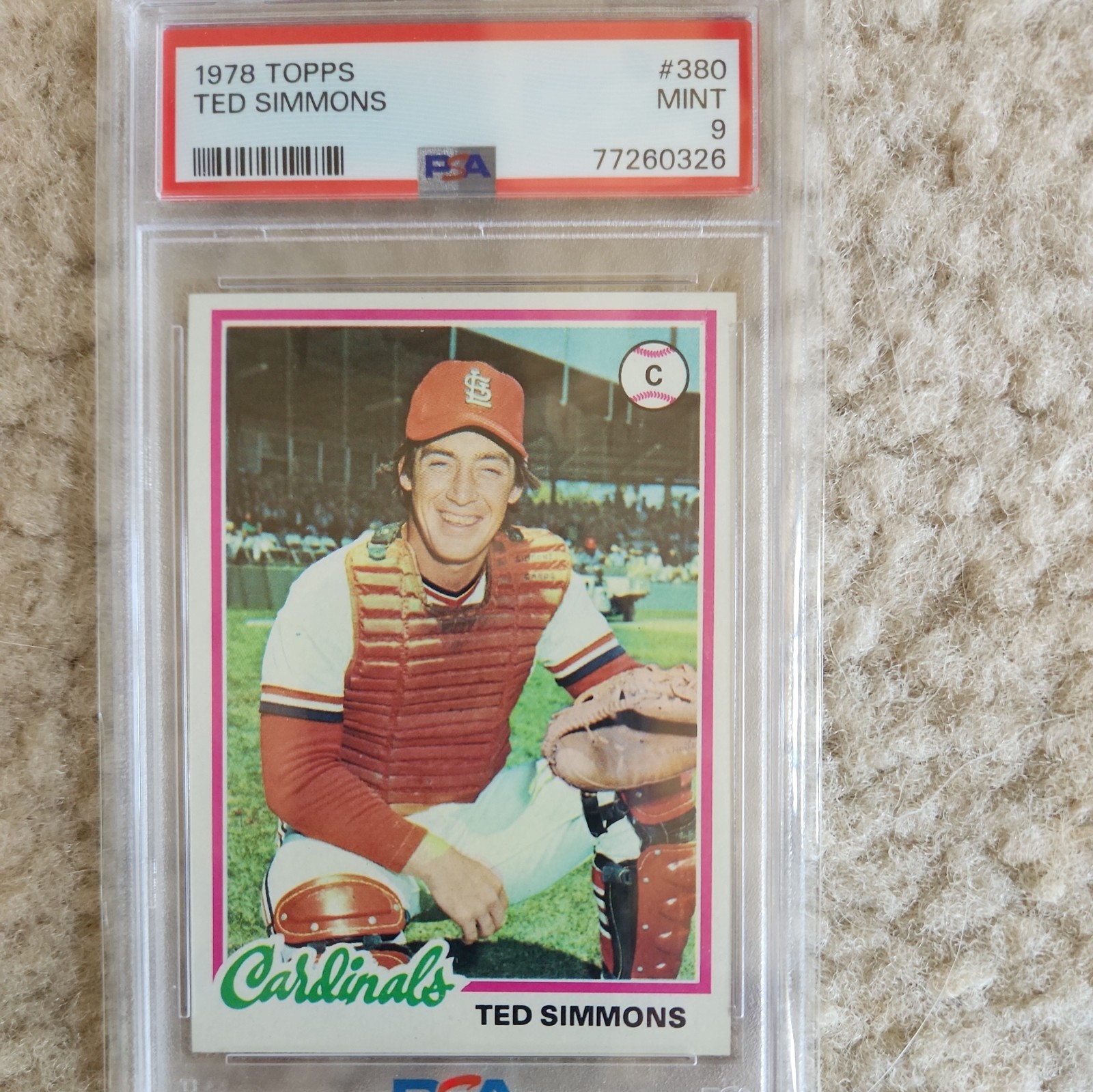 1978 Topps #380 TED SIMMONS Cardinals HOF PSA 9 MINT New Slab!