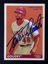 Torii Hunter Auto Signed 2009 Upper Deck Goudey #92 Angels Twins In Person