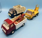 3x Vintage Tonka Toys, Garbage Truck, Tow Truck & Mixer - Playworn