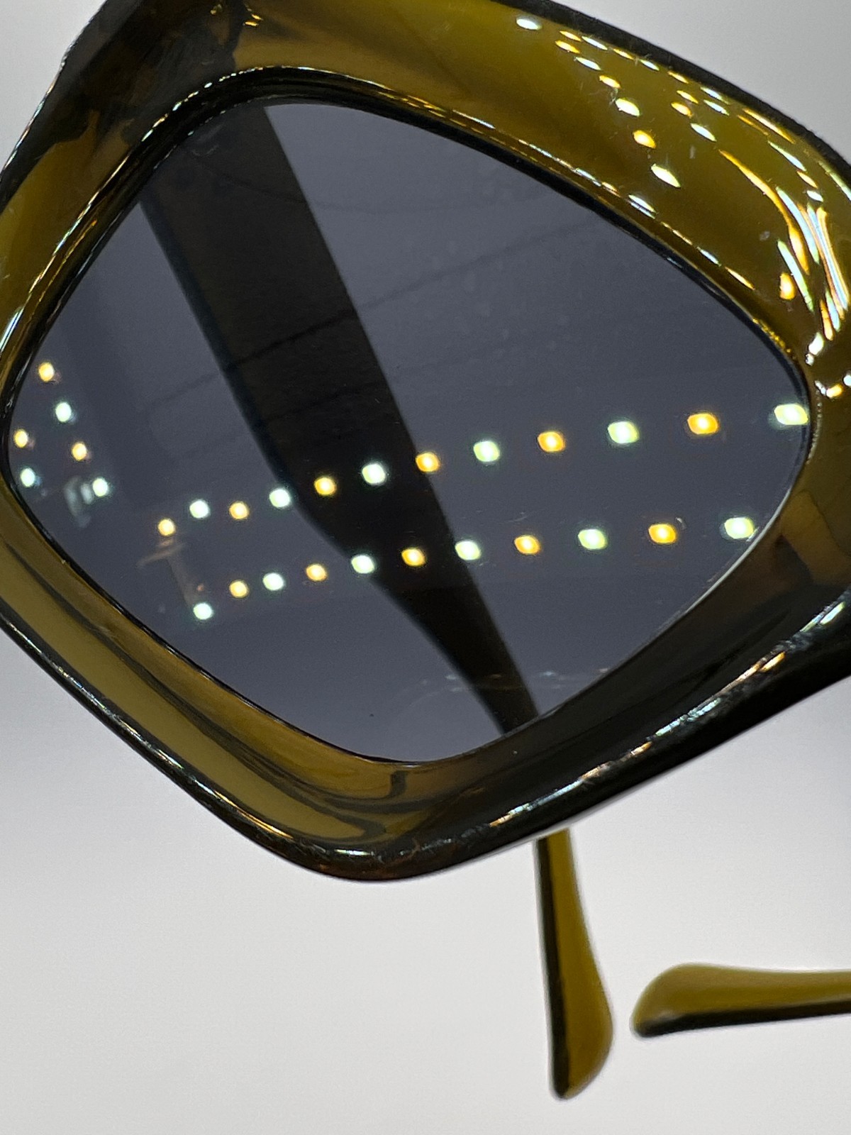 Olive Green Translucent Rectangular Sunglasses – … - image 5