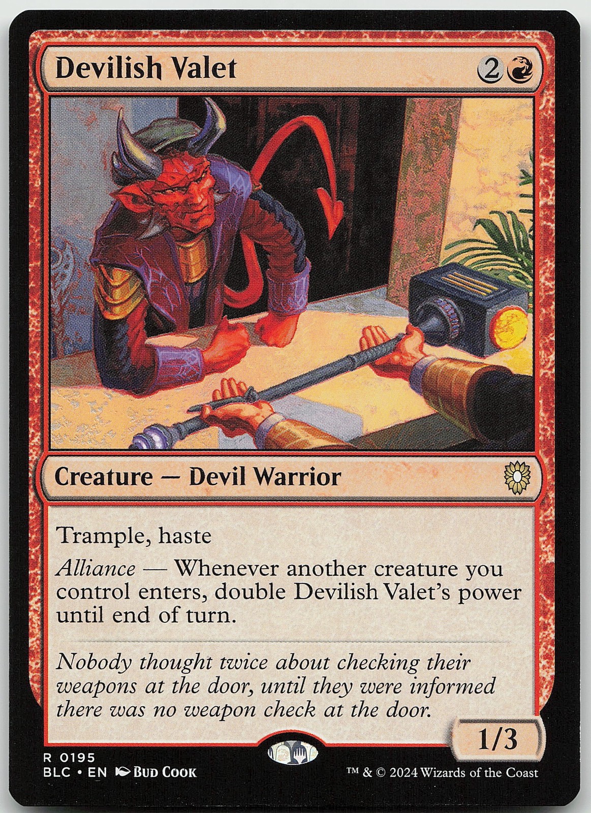Devilish Valet 195 Rare Commander: Bloomburrow NM MTG