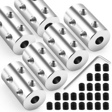 Steel Rigid Shaft Coupling Joint Connector Set Screw 10mm To 12mm 6 PCS