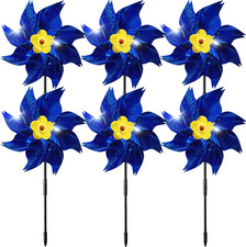 Sparkly Reflective Pinwheels with Stakes, Wind Spinners Outdoor Bird Scare Devic