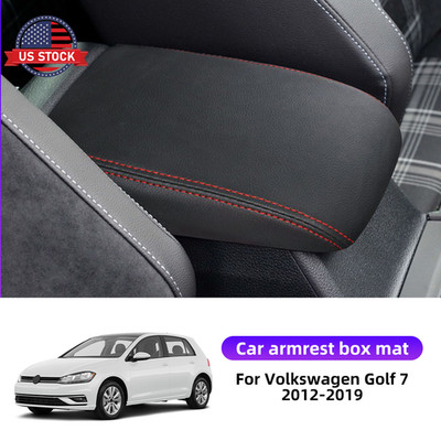 For Volkswagen Golf 7 2012-2019 Car Center Armrest Box Protection Cover Mat Trim