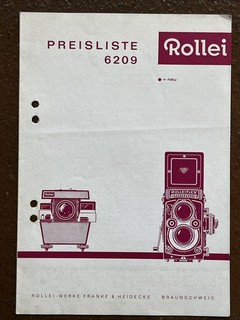 Rollei Preisliste 6209 8 Seiten