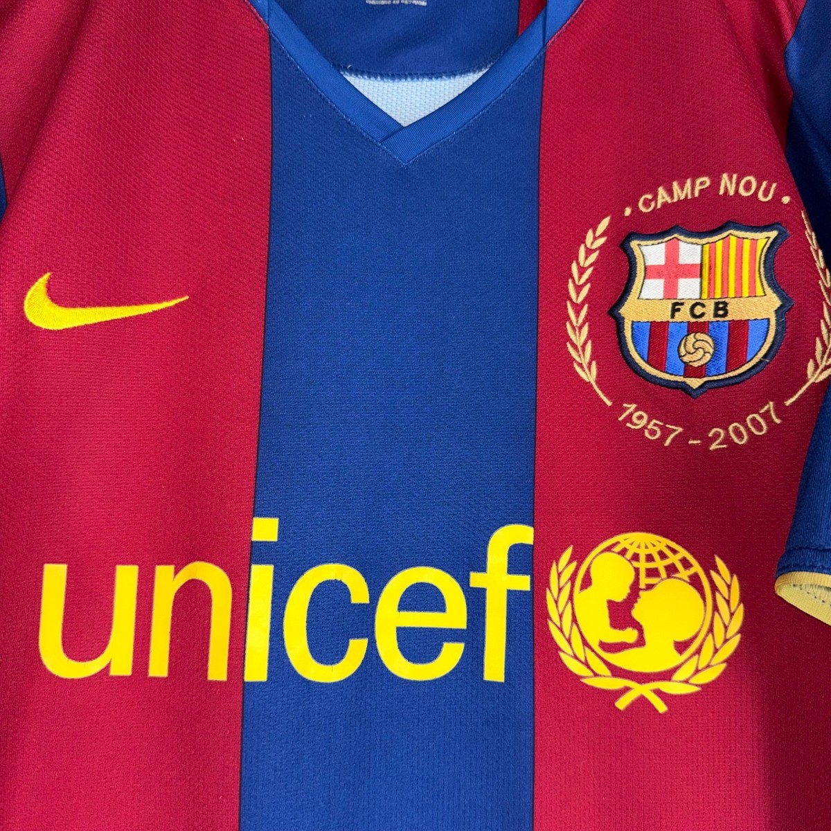 BARCELONA 2007/2008 HOME FOOTBALL SHIRT NIKE SOCCER JERSEY #19 