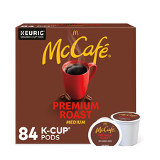 McCafe Premium Roast Medium Coffee K-Cup Pods Keurig Compatible 84 Count