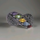 Vintage Sterling Ring With Marcasites & 5 Gemstones.      #3263 — photo 1