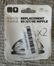 Comotomo Silicone Wide Nipple Slow Flow Replacement 0-3 Months 2 Pack
