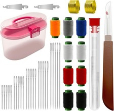 40piece Stainless Steel Needles for Hand Sewing,Big Eye Steel Sewing Needles Kit