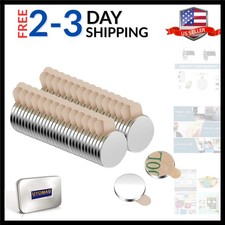 Round Magnets with Adhesive Backing - 60 Pieces 8x1 mm - Powerful Neodymium D...